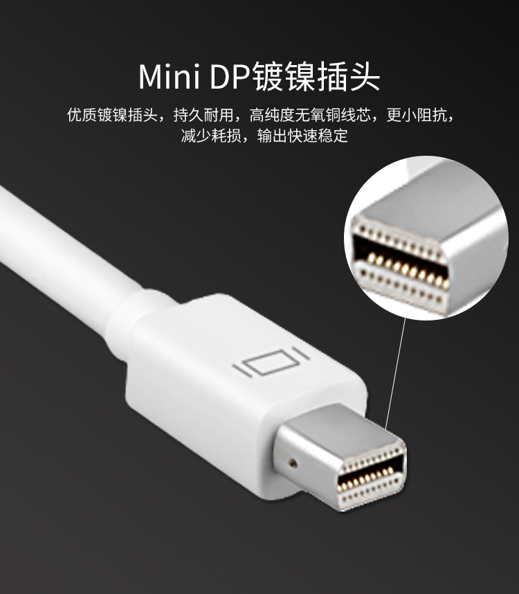 【Z612】晶华MINI DP转DVI孔转接线小DP转DVI