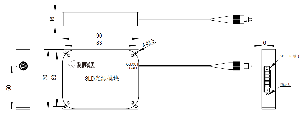 OCT用SLD光源模块