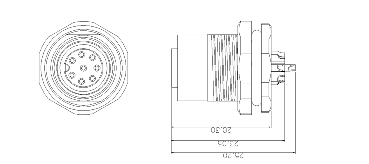 M22 5PIN Female holder semi