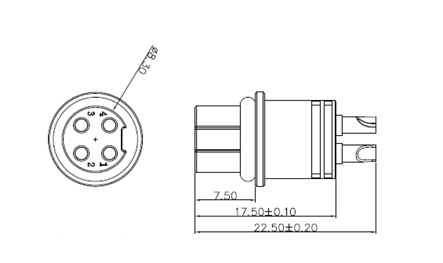 M12 3~6PIN Female holder semi + waterproof ring 