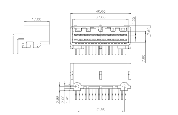 IDC Connectors  2*16PIN Male