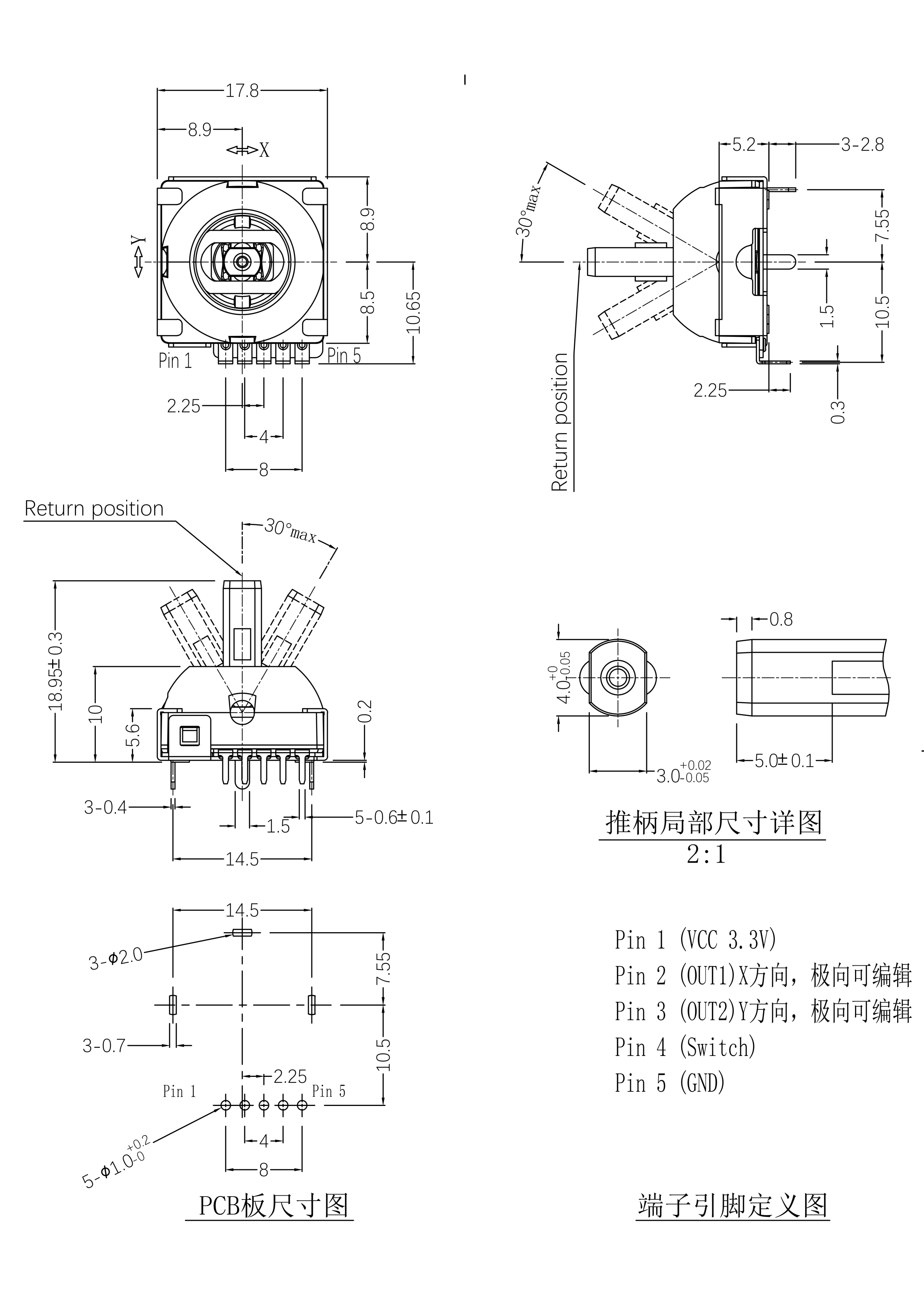 RJ18型三轴式霍尔电磁摇杆