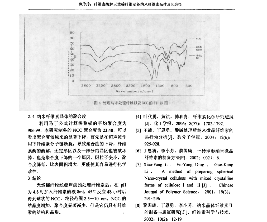 纤维素酶解天然棉纤维制备纳米纤维素晶体及其表征