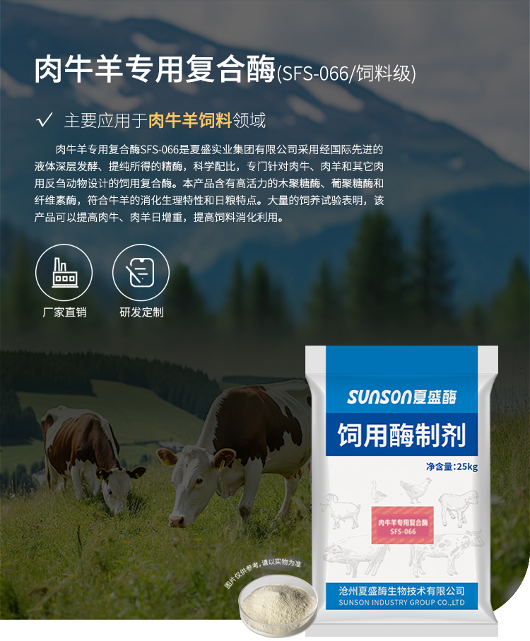 夏盛固体饲料肉牛羊专用复合酶SFG-0962