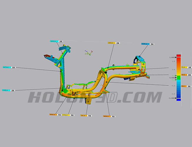 电动自行车架三维检测
