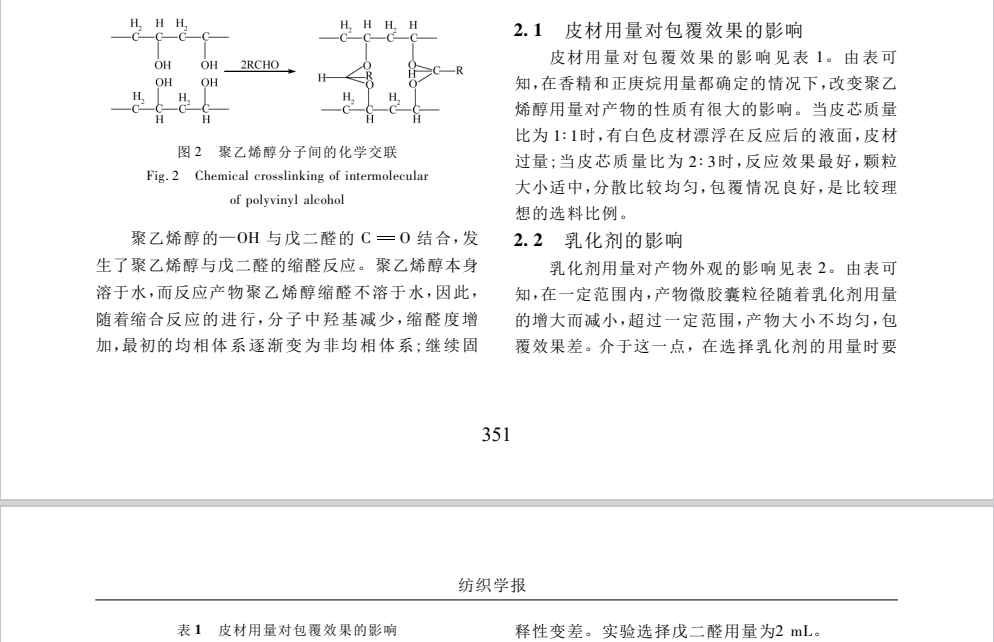 PVA 缓释微香囊的研制及结构表征