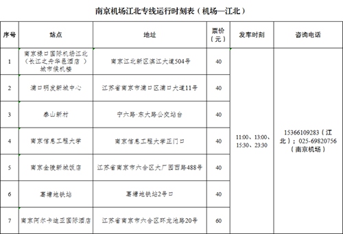 集团东渡（定制）公司江北—禄口机场专线7月8日开通