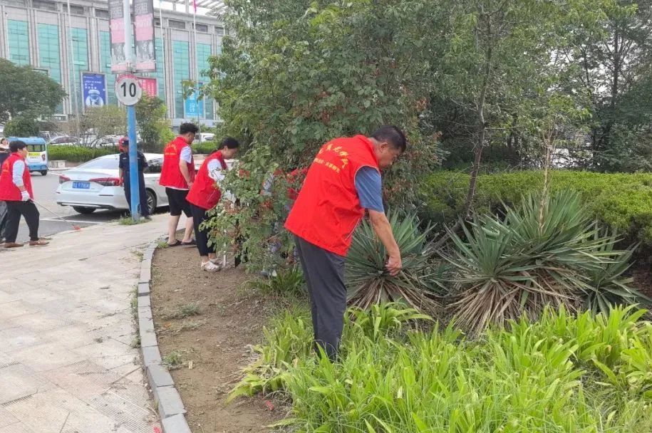 集团济南市场组织工作人员、市场业主代表、党员代表、义务消防员共同清理外围环境卫生