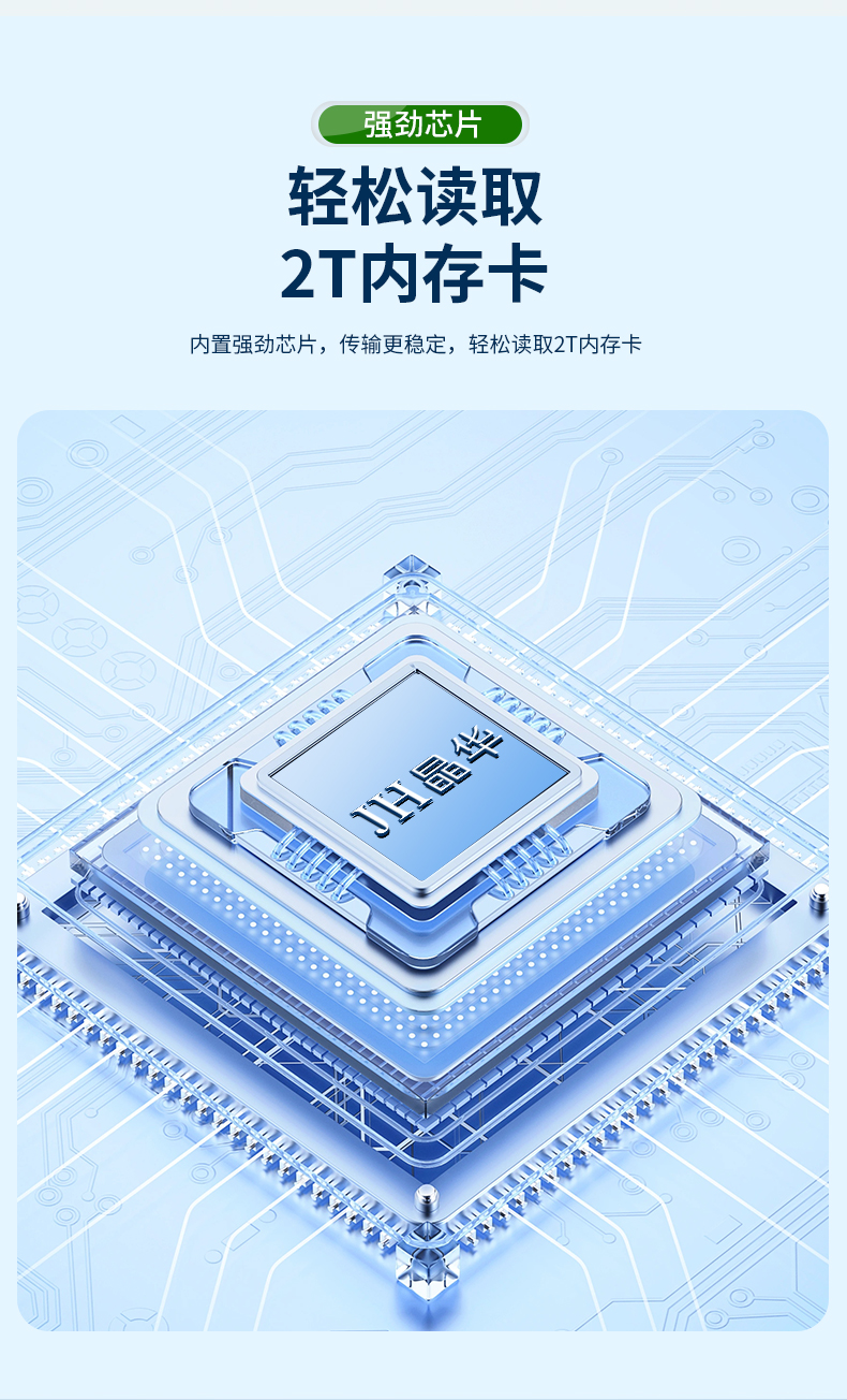 【D400】晶华二合一读卡器（TF+SD)