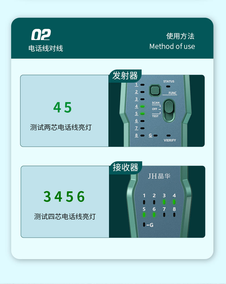 【P725】晶华寻线仪双用（网线电话线）支持POE带电寻线