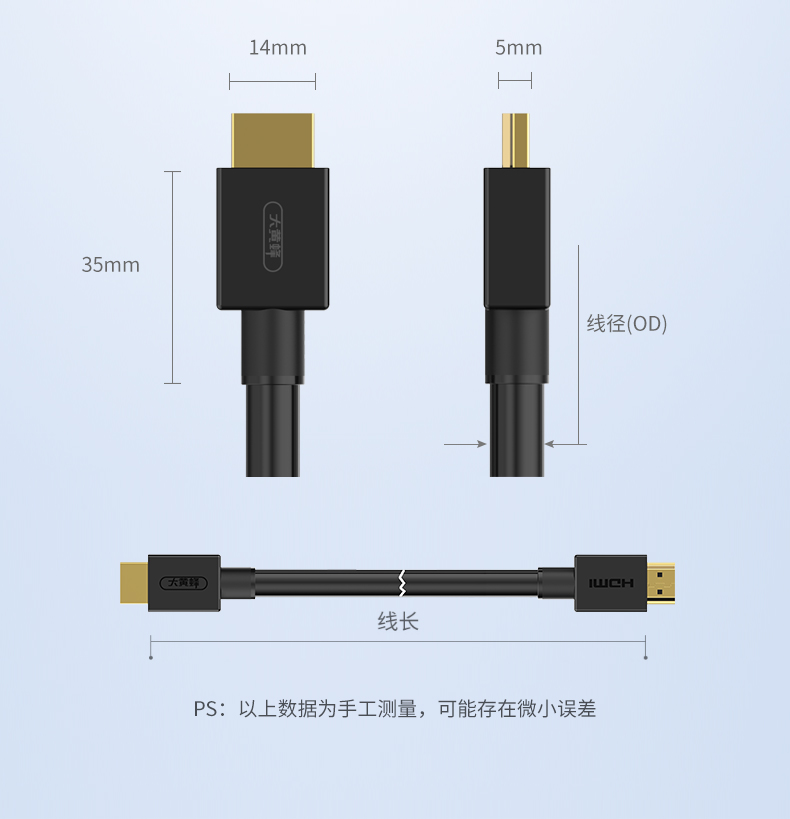 【C1071BK】大黄蜂HDMI线 1.4家庭版