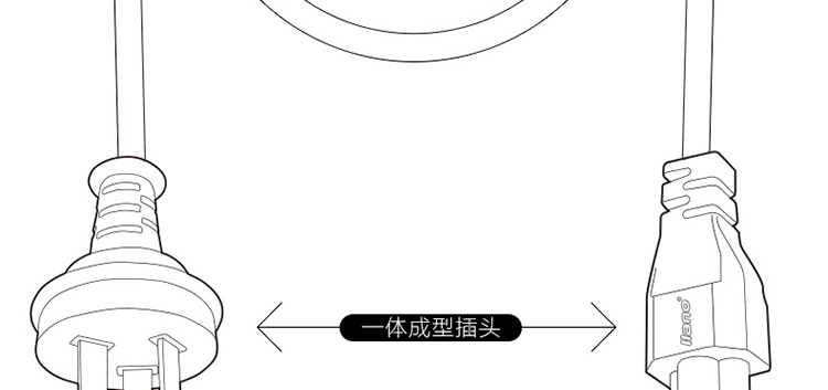 铜泰 原装笔记本电源线3孔梅花尾(足1.5米)