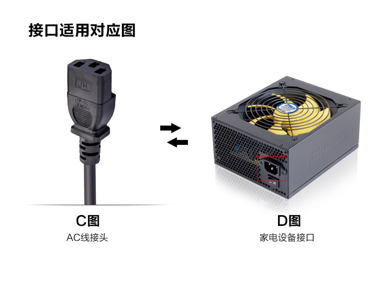 铜泰 原装电源线3* 0.75芯机箱电源线 最大功率800W