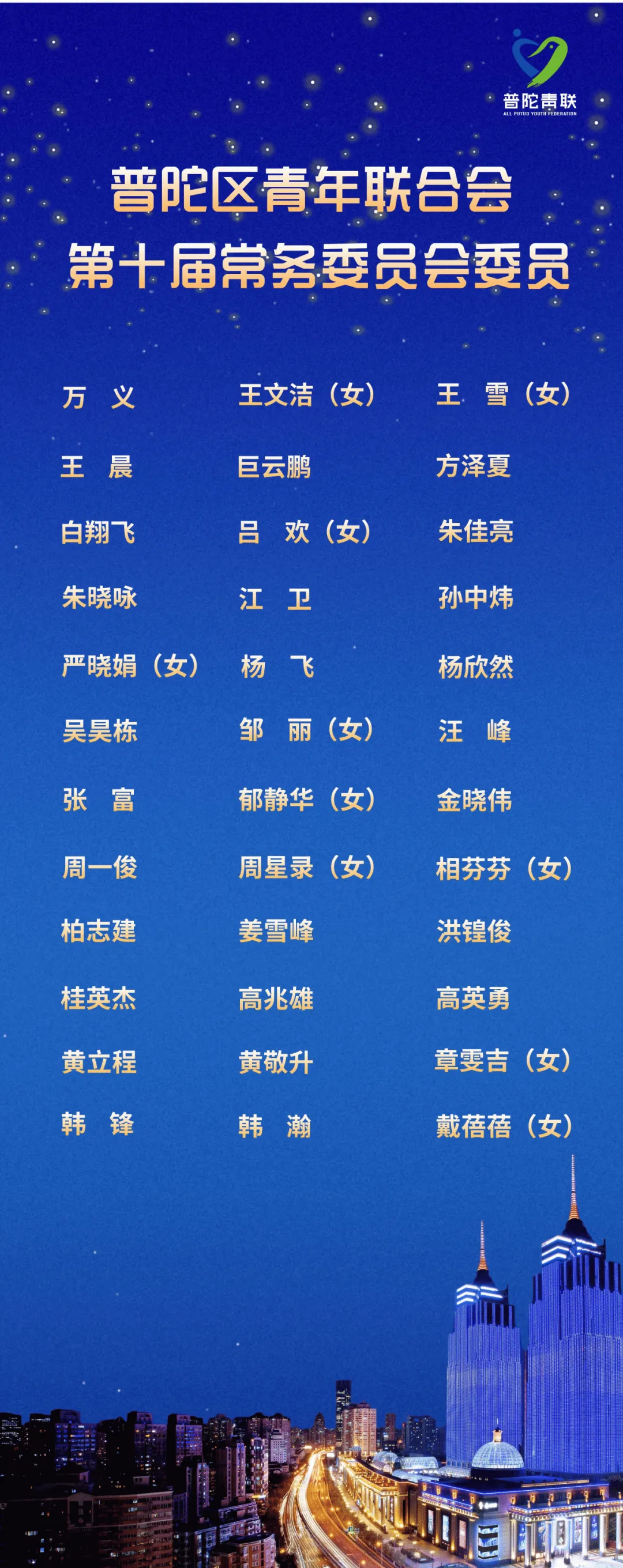 荣誉 | 普世万联高级合伙人江卫律师当选为普陀青联第十届委员会副主席、常务委员会委员