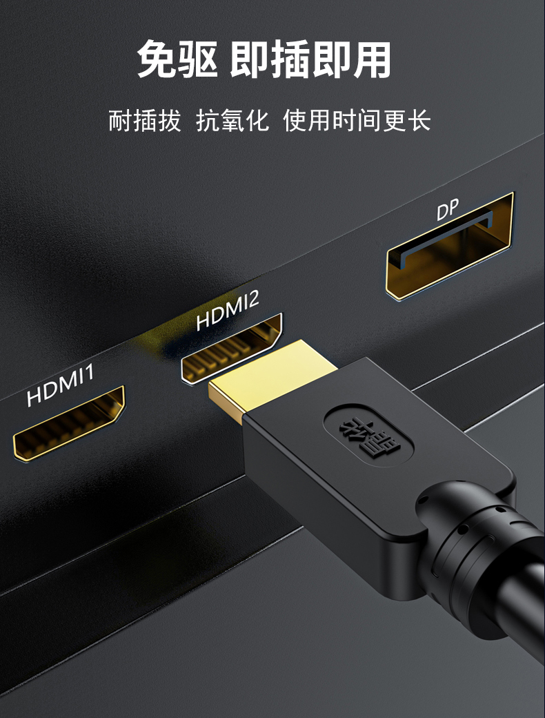 【H219】晶华HDMI线1.4竞享版（1.5-5米袋装，10米-20米盒装）监控工程推荐  足米