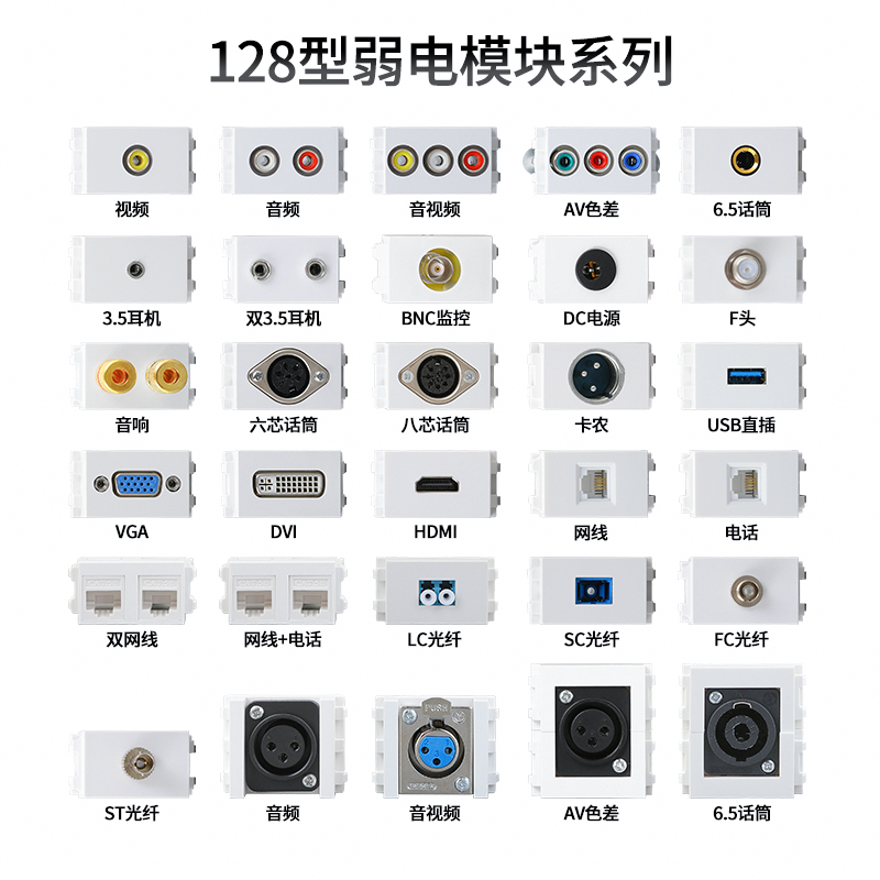 【单口超五类网络模块】128型地插模块（一位面板）