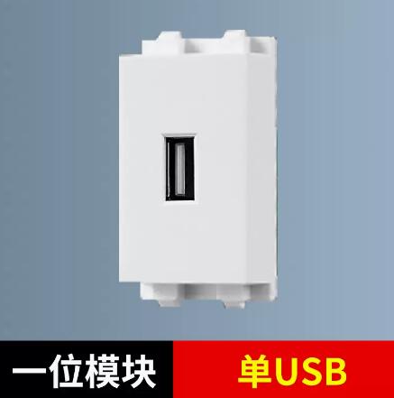 【USB2.0免焊】128型地插模块（一位面板）