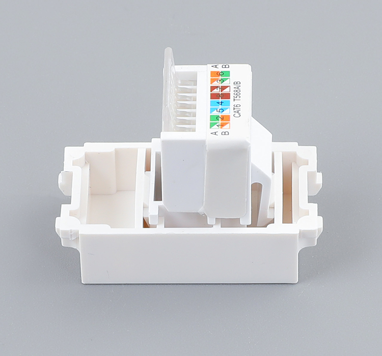 【单口超五类网络模块】128型地插模块（一位面板）