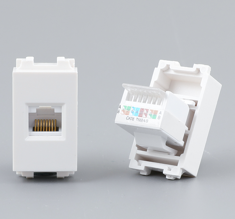 【单口超五类网络模块】128型地插模块（一位面板）