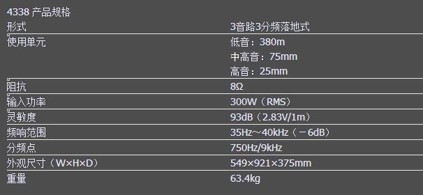 4338监听音箱