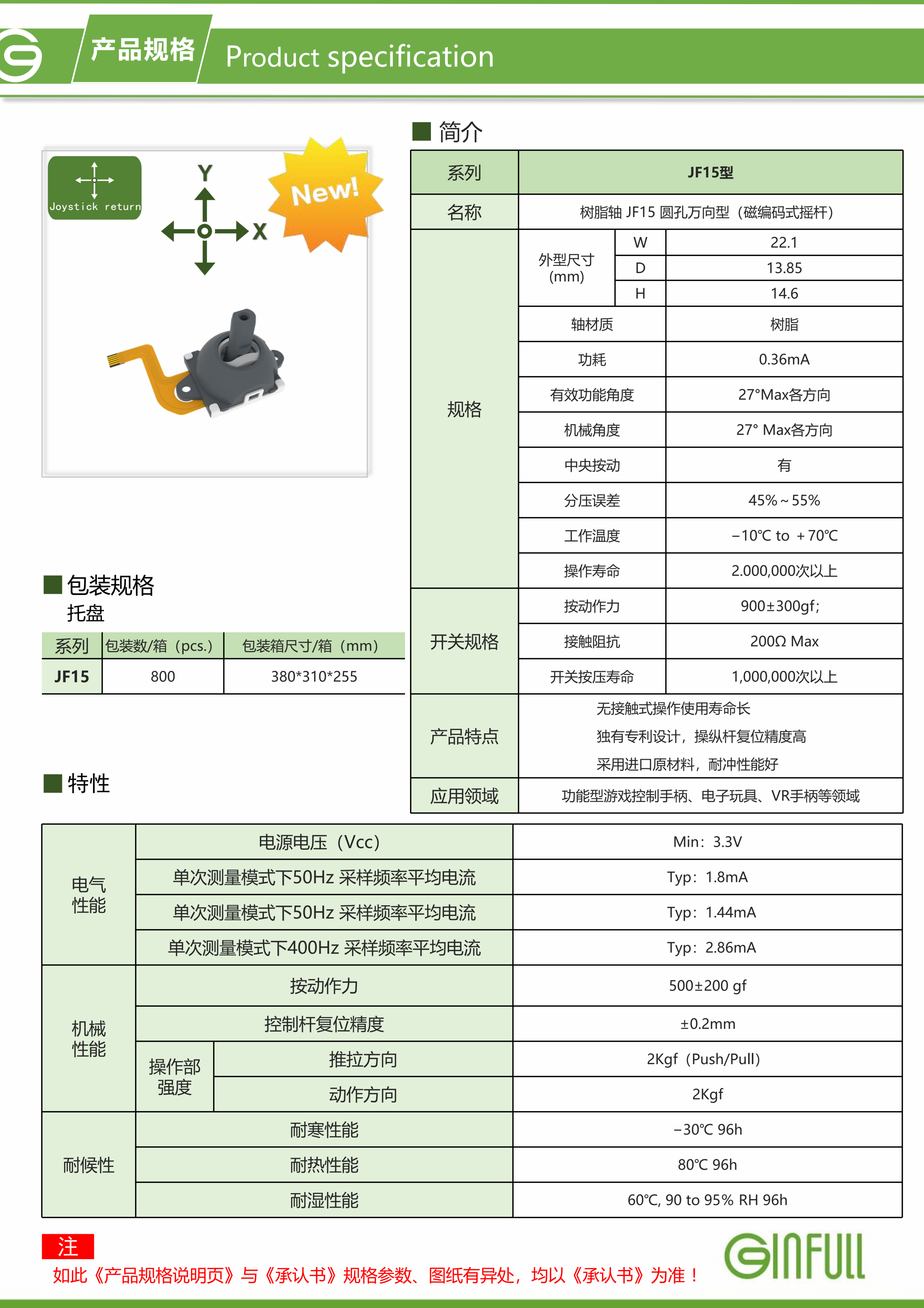 JF15型三轴式霍尔电磁摇杆