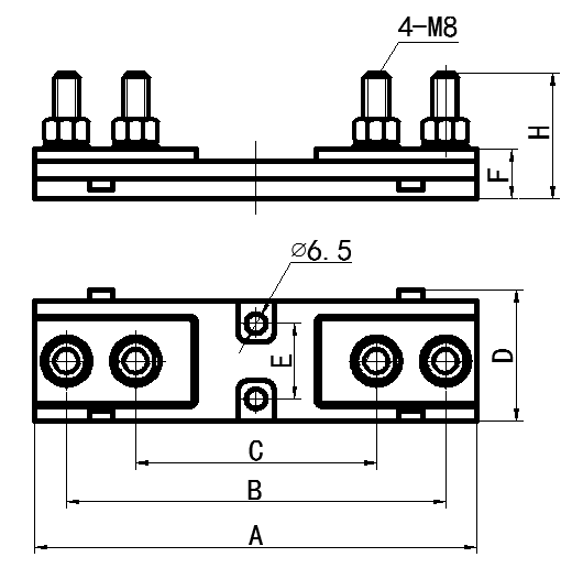 Square tube bus hook fuse base