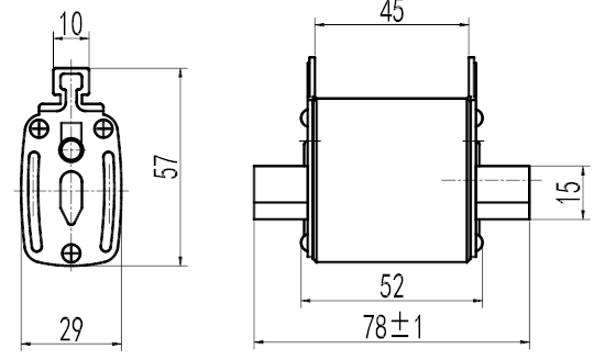 NT/NH low-voltage high breaking capacity plug-in blade contact fuse