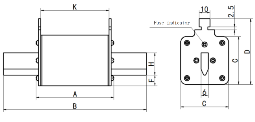 NT/NH low-voltage high breaking capacity plug-in blade contact fuse