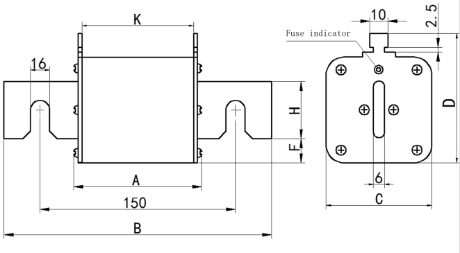 NT/NH low-voltage high breaking capacity plug-in blade contact fuse