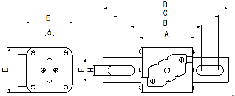 RS17 square tube bus type (Q type) bolt connection type quick fuse