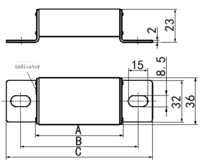 RS17 Square tube female (L-shaped) bolt connection type quick fuse