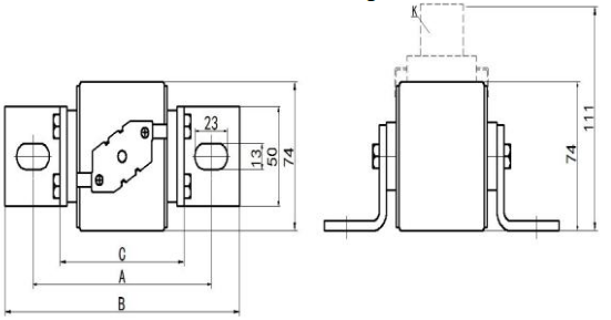 RS17 Square tube female (L-shaped) bolt connection type quick fuse