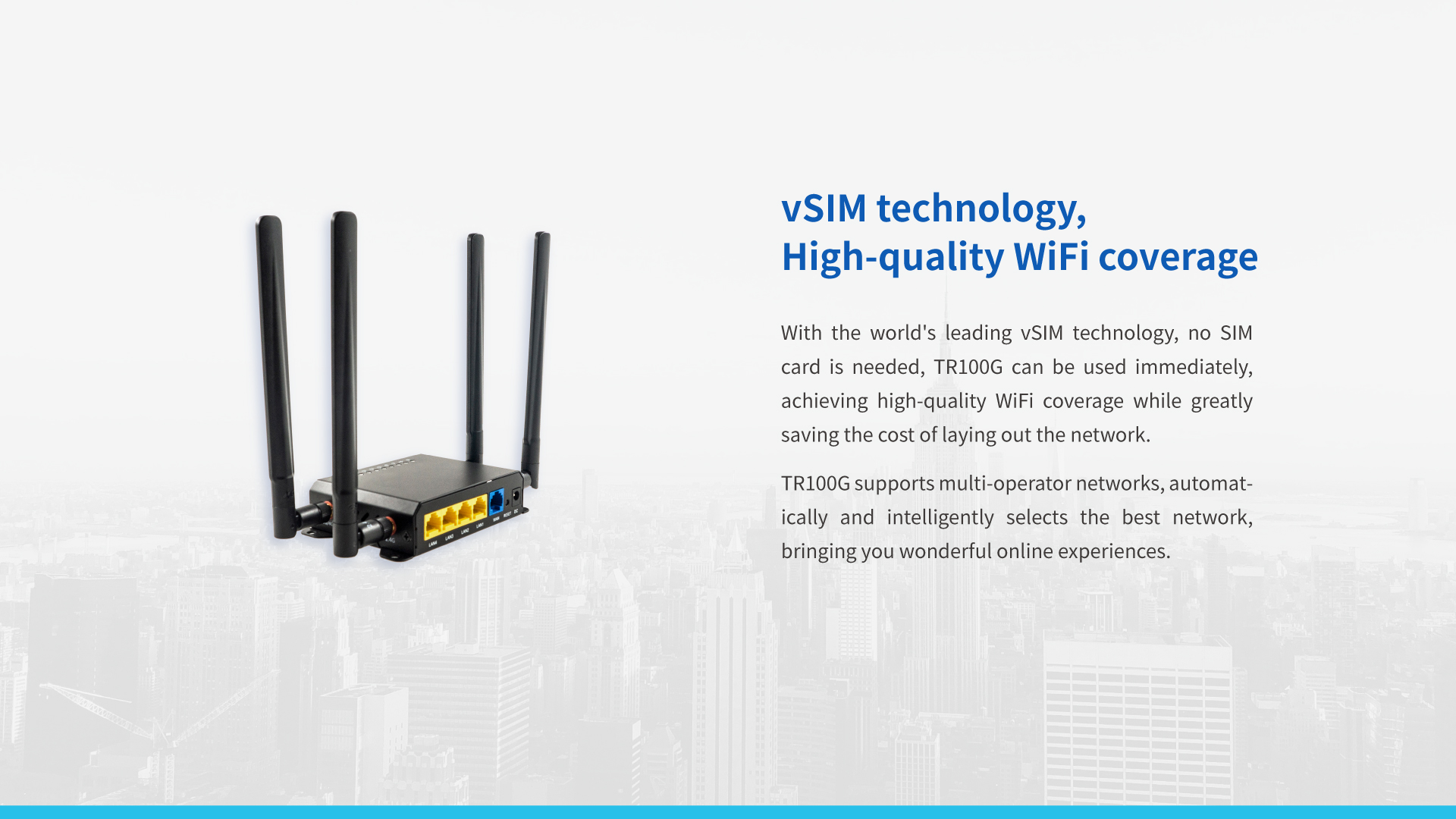 vSIM 4G  Wireless Router  TR100