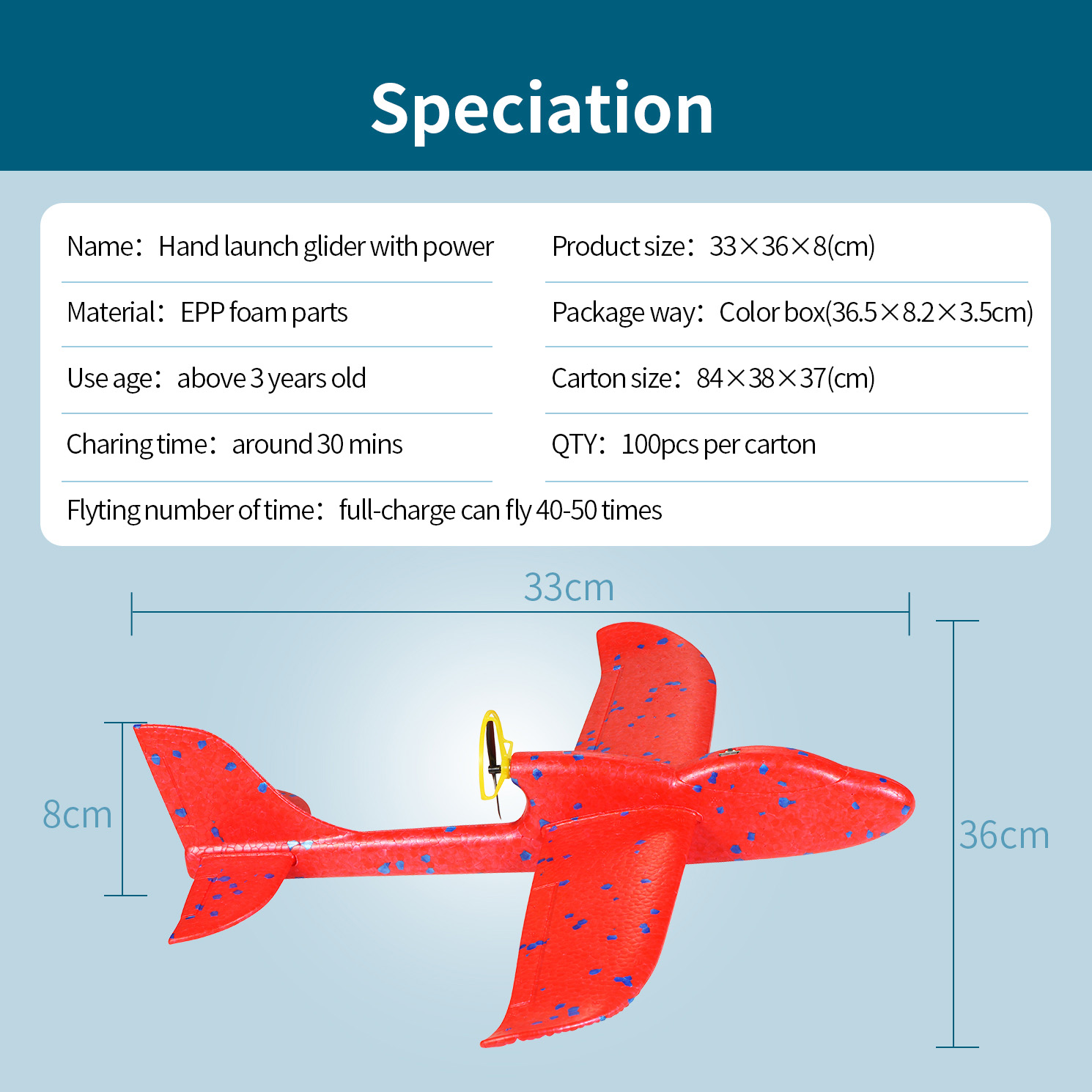 TOP RC HOBBY HAND LAUNCH GLIDER WITH POWER