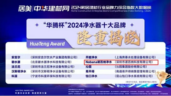 行業(yè)資深人士揭秘諾百納凈水器為何又獲2024年“凈水器十大品牌”