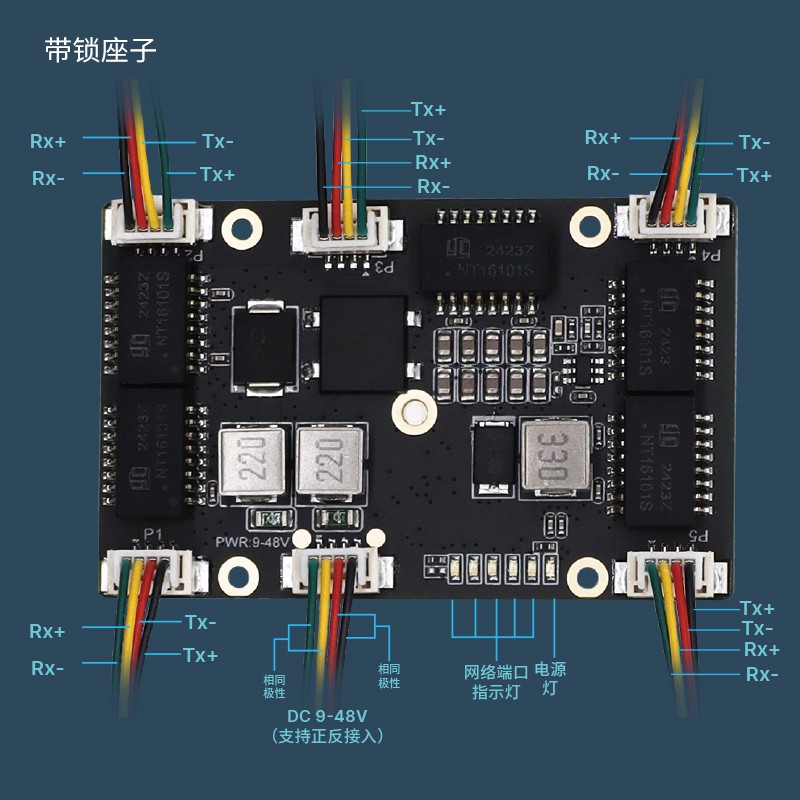 YN-IES10501-V2 5 10/100Mbps迷你工业以太网交换机模块