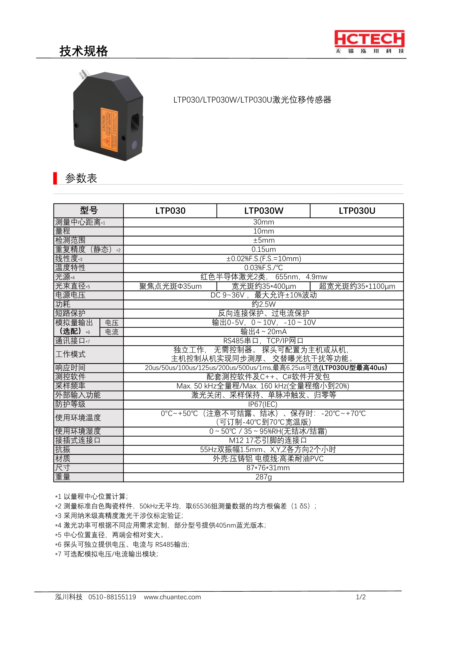 可替代基恩士的LK-H系列激光位移传感器LTP030