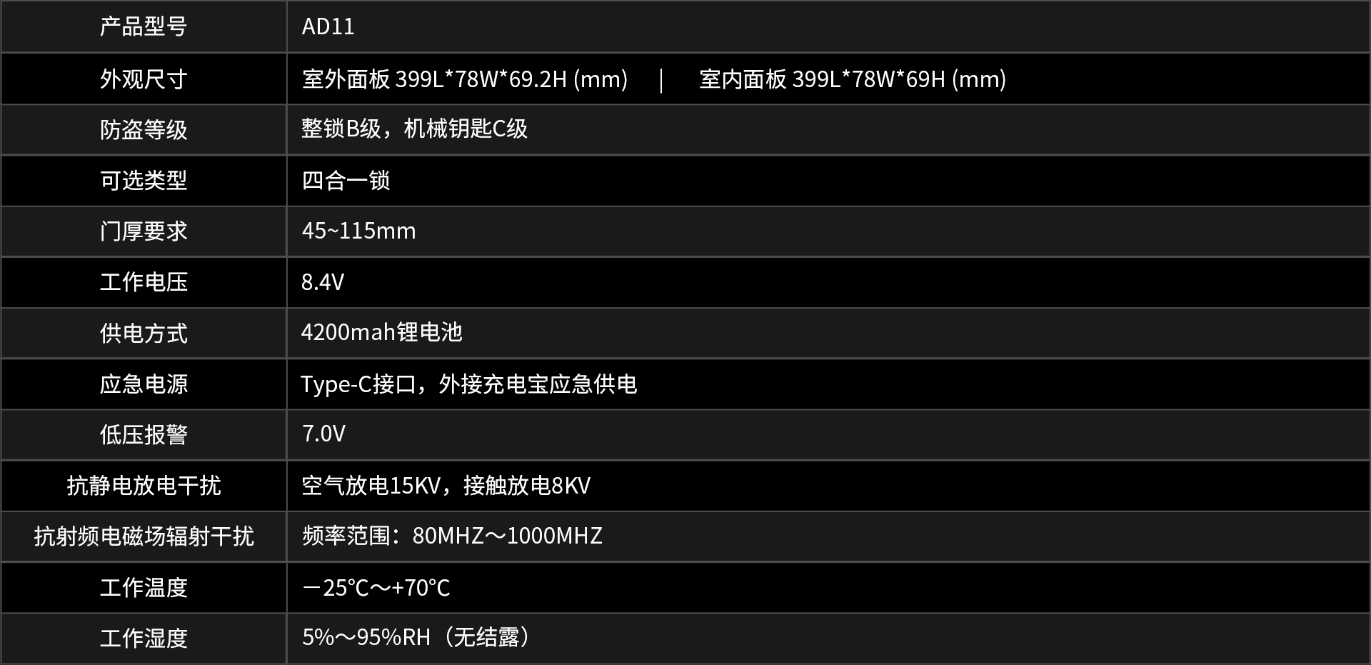 AD11智能门锁