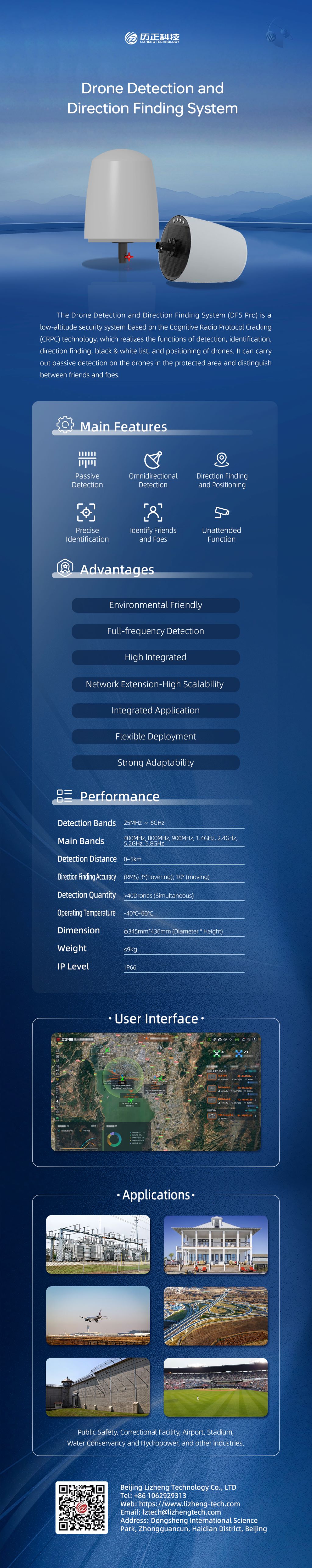 Drone Detection and Directional Finding System (DF5-Pro)