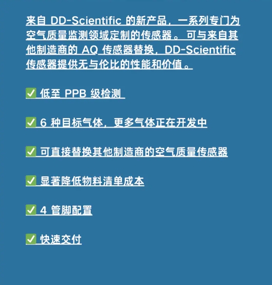 DD-SCIENTIFIC | 新PPB級空氣質(zhì)量傳感器上市！