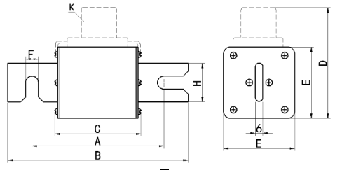 RS17方管勾叉型（Z型）快速熔斷器