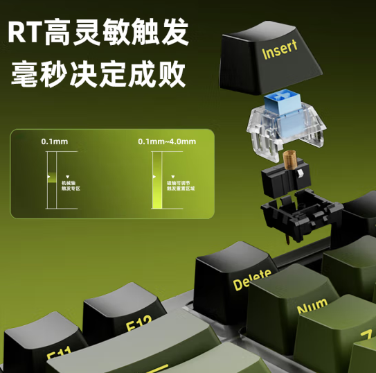 磁动力GK980-电竞磁轴-有线机械键盘FPS推荐