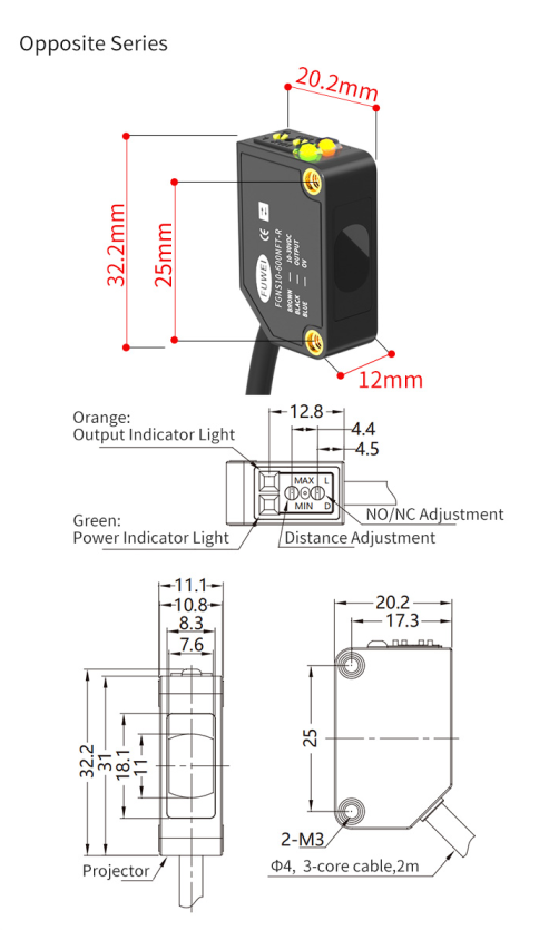 Photoelectric Sensor Alignment FGNS10-600NFT: Precise Sensing, Safe and Stable for Industry