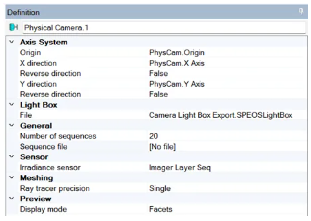 Speos 如何設(shè)置和使用physics camera sensor