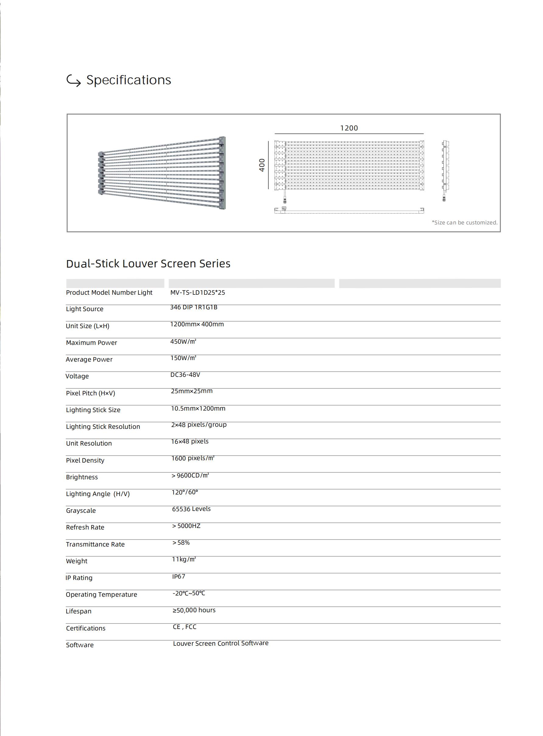 LED Louver Screen 25×25 (1R1G1B)