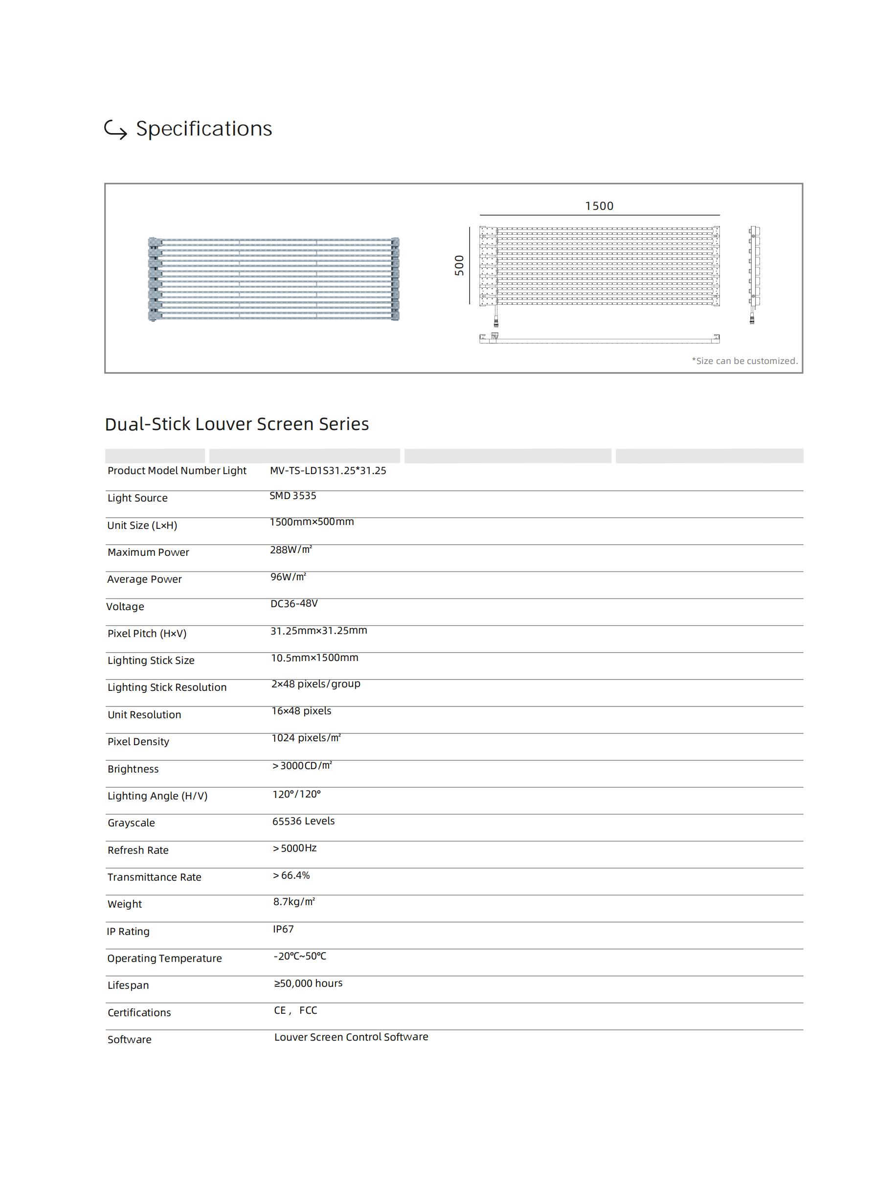 LED Louver Screen 31.25×31.25 (SMD)