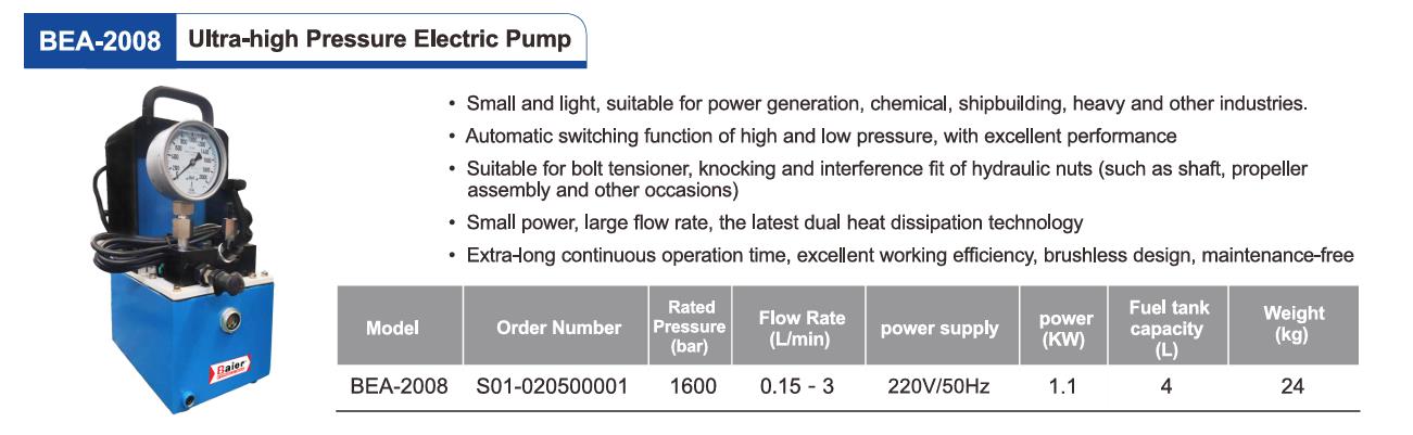 BEA-2008 High pressure hydraulic pump