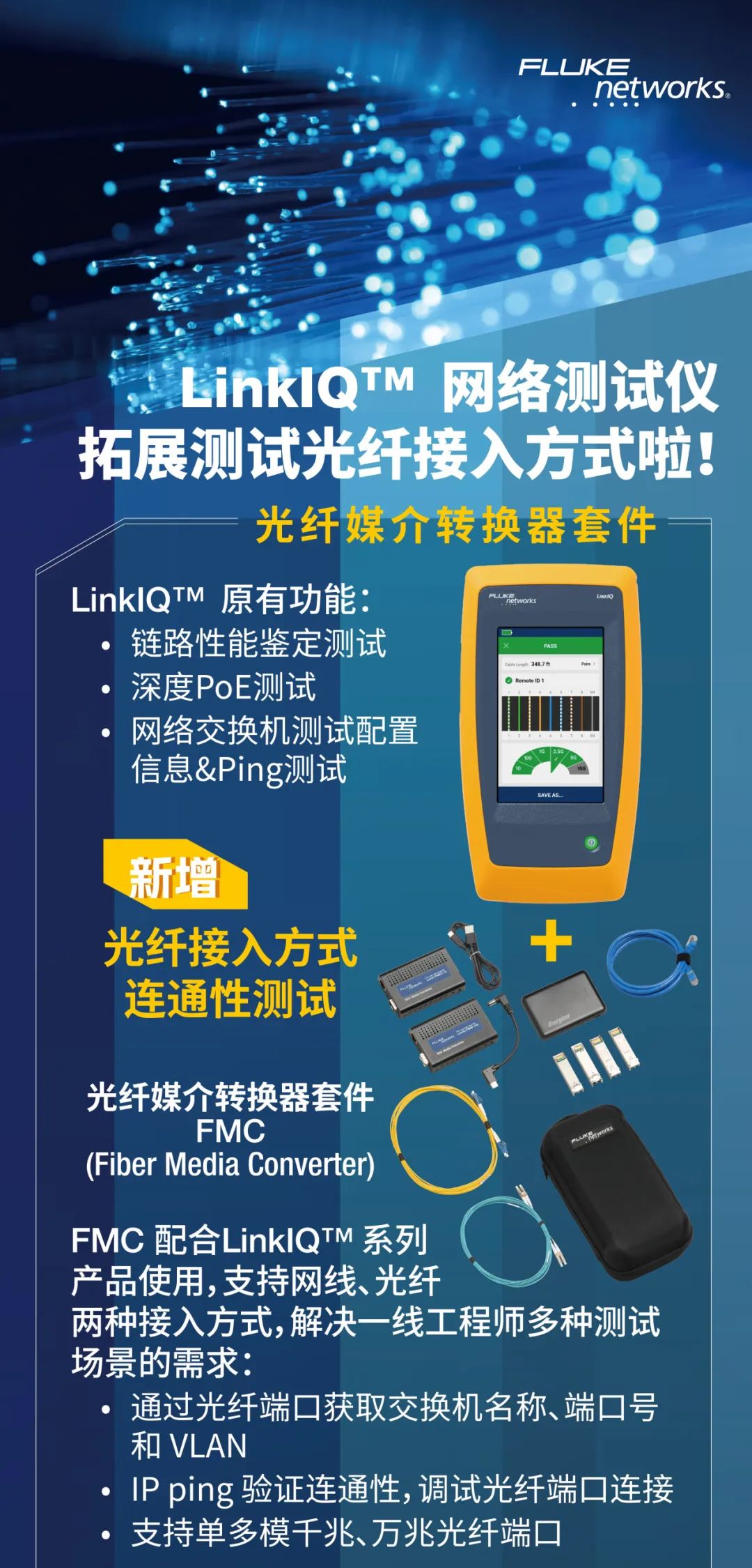 LinkIQ网络测试仪拓展测试光纤接入方式啦