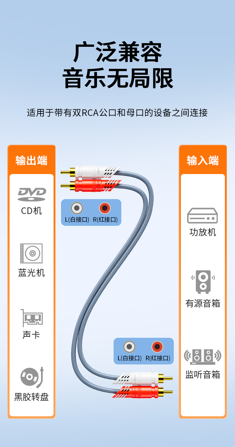 【A260】晶华2-2莲花音视频线二对二