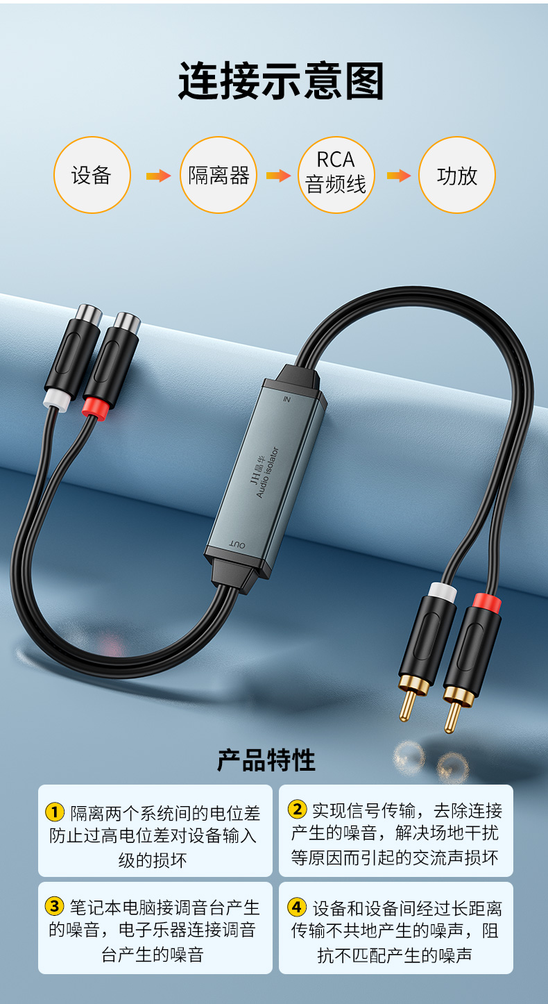 【Z101】晶华莲花口音频隔离器（消除电流声，提升音质）